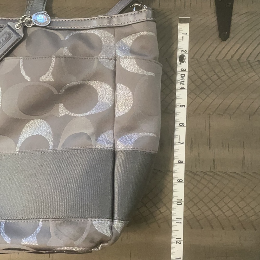 Coach Gray Emblem Tote With Shoulder Straps Gem